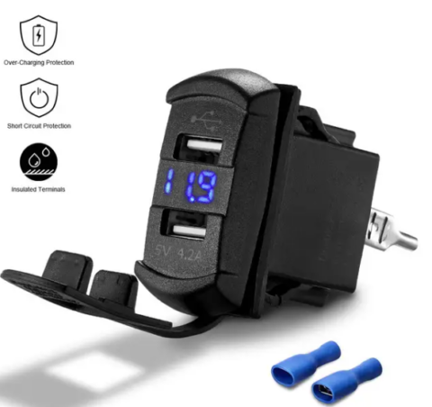VOLTIMETRO + CARGADOR DOBLE USB